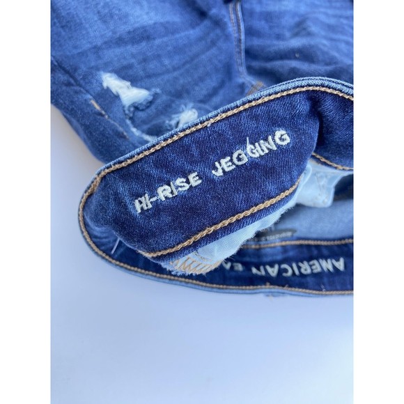 American Eagle Hi-Rise Jeggings Size 4 High Rise Skinny Jeans Stretch Cotton - Picture 4 of 11